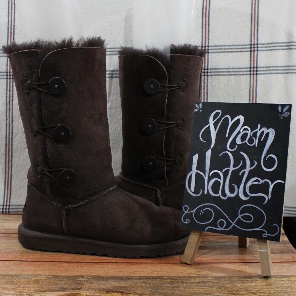 Bailey Ugg Three Button Boot Chocolate Brown - image 1